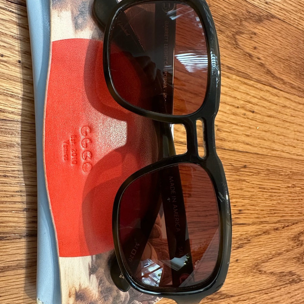 Garrett Leight Mossimo Alba Black and Brown Sunglasses - Picture 5 of 9